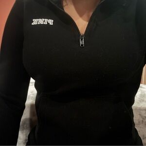 black pink half zip hoodie